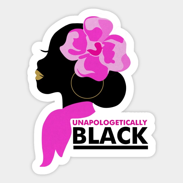 Unapologetically Black, Afro, African Sticker by logiamerch